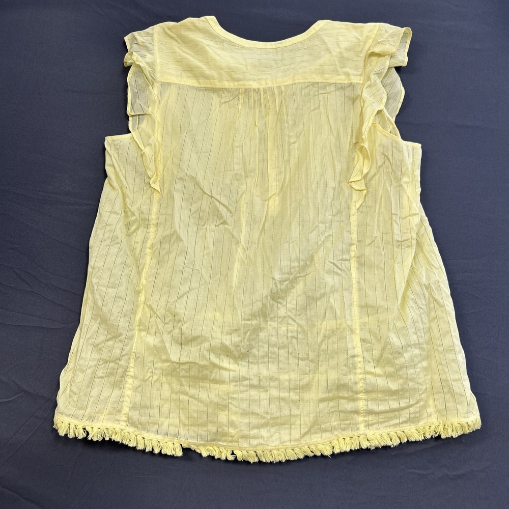 light yellow Tommy Hilfiger blouse features eyelet lace detailing Xxl - Picture 11 of 12